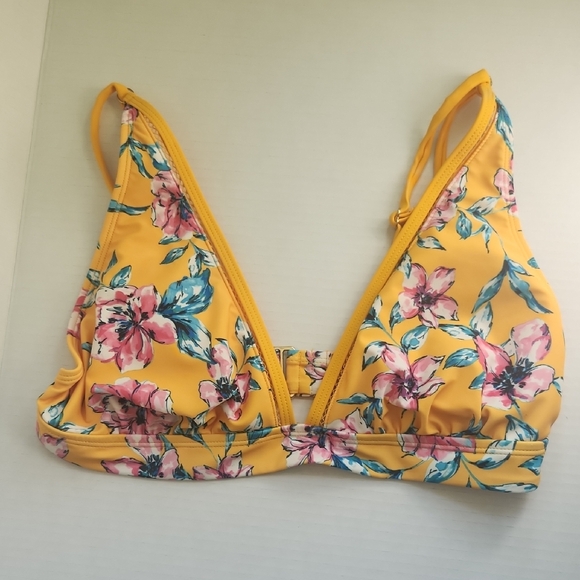 Daisy Fuentes Yellow Floral Bikini Women's Size 6 Vacation Beach - Picture 3 of 4